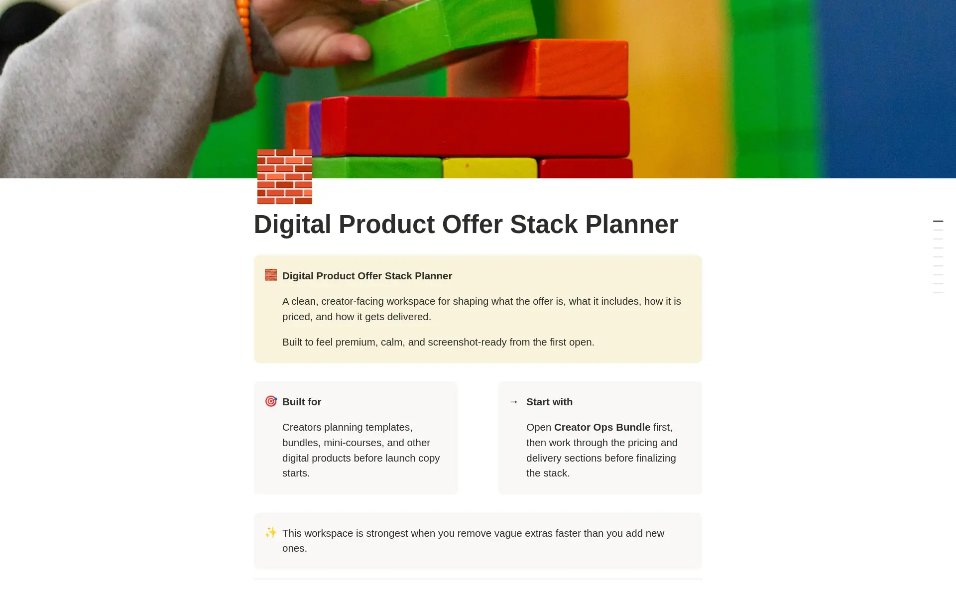 Digital Product Offer Stack Planner